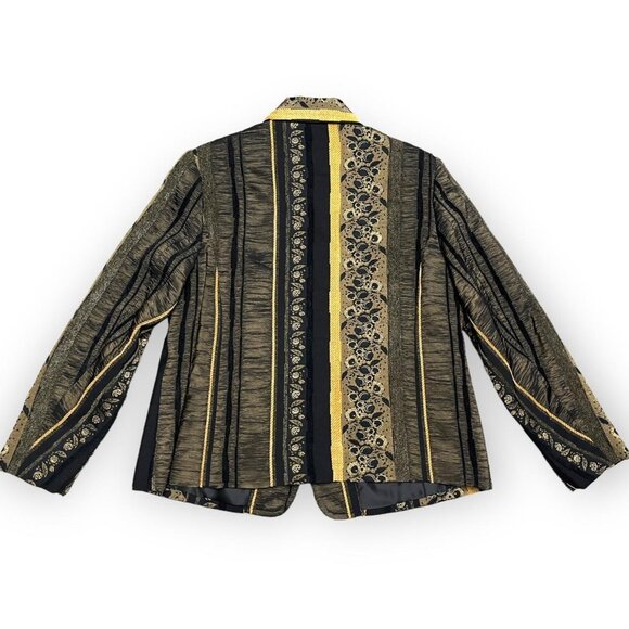 Vintage 90s TanJay Petites Designer Full-Zip Office Blazer Jacket - 10 Petite - Picture 3 of 4